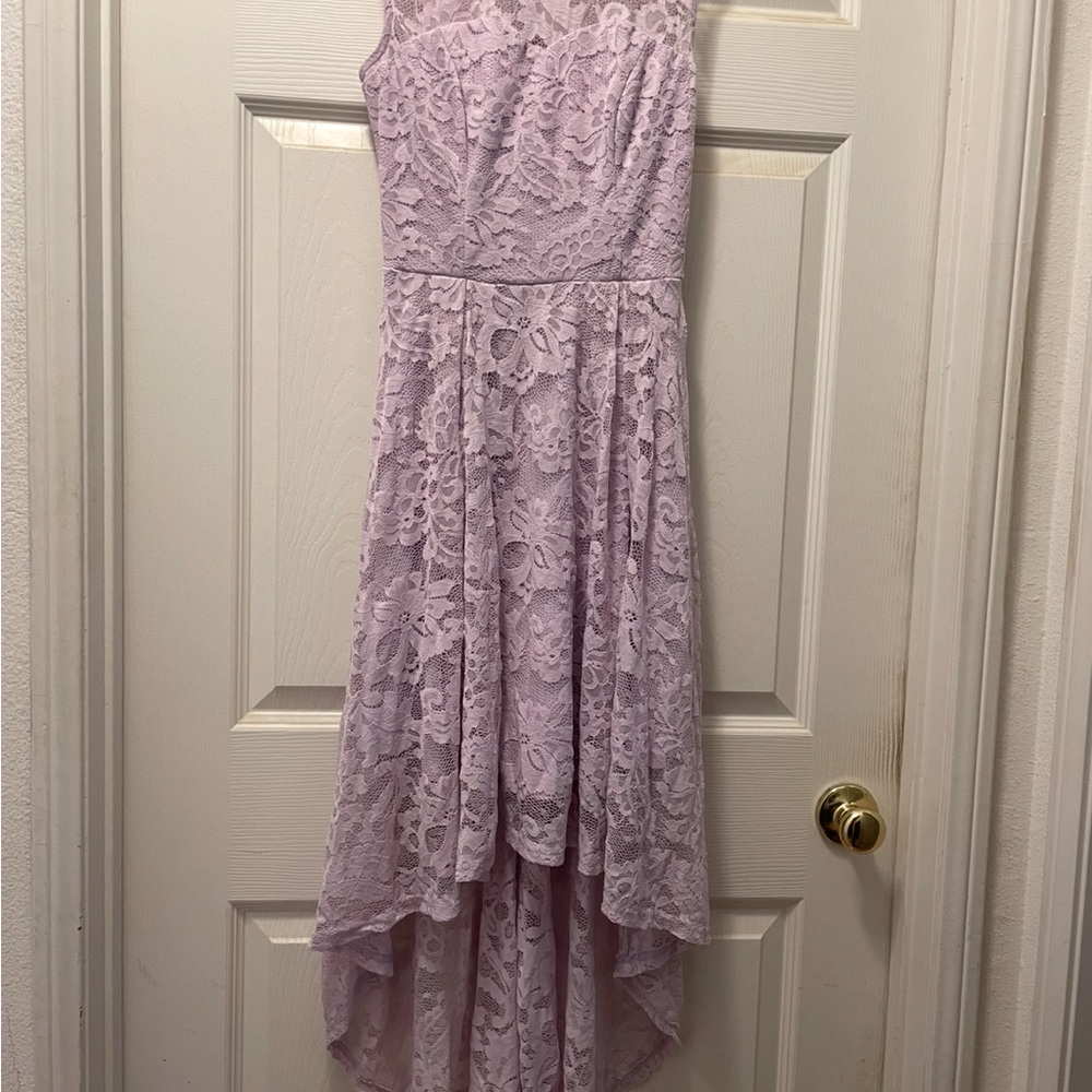 Lavender Lace High-Low Dress